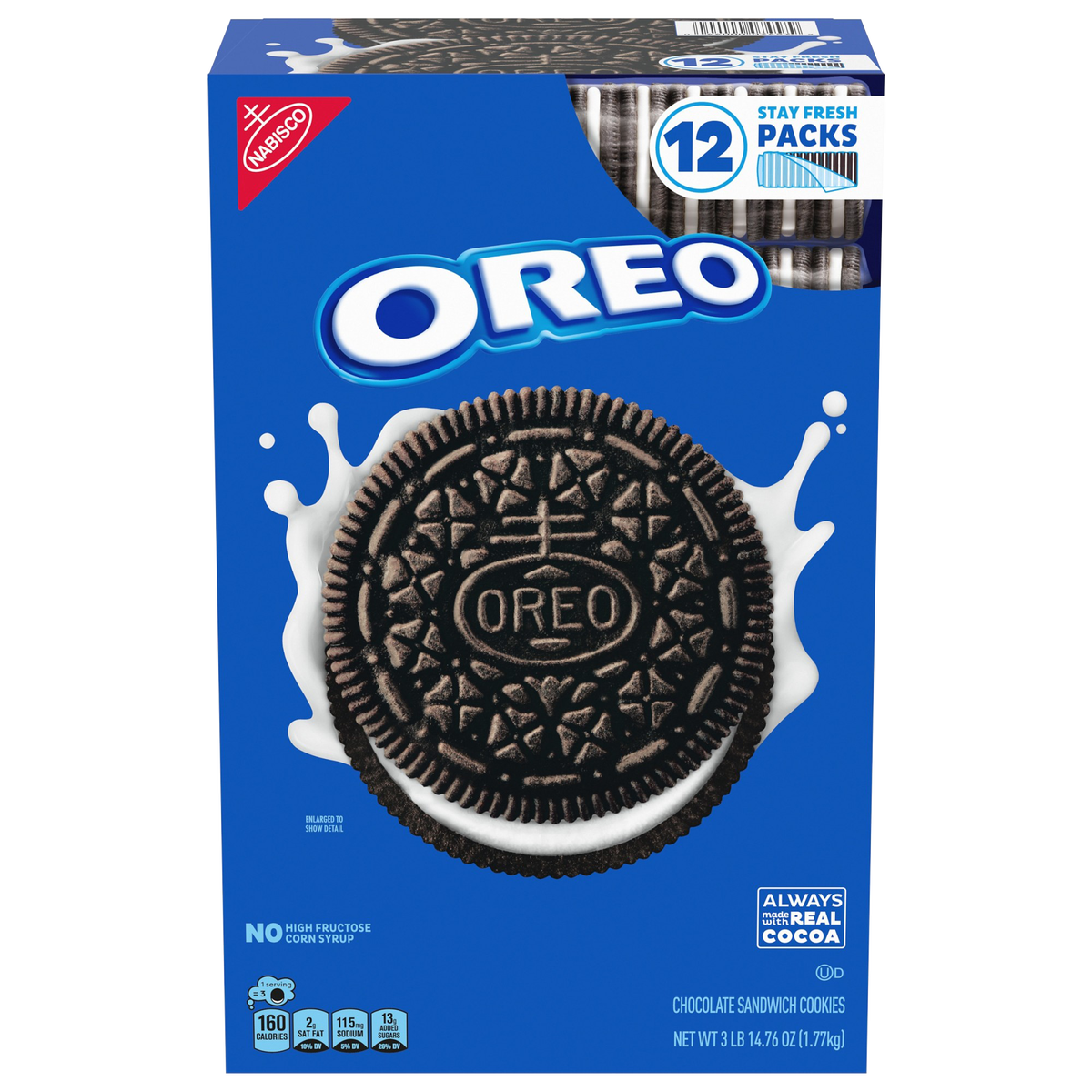 OREO Chocolate Sandwich Cookies, Stay Fresh Packs, 12 ct