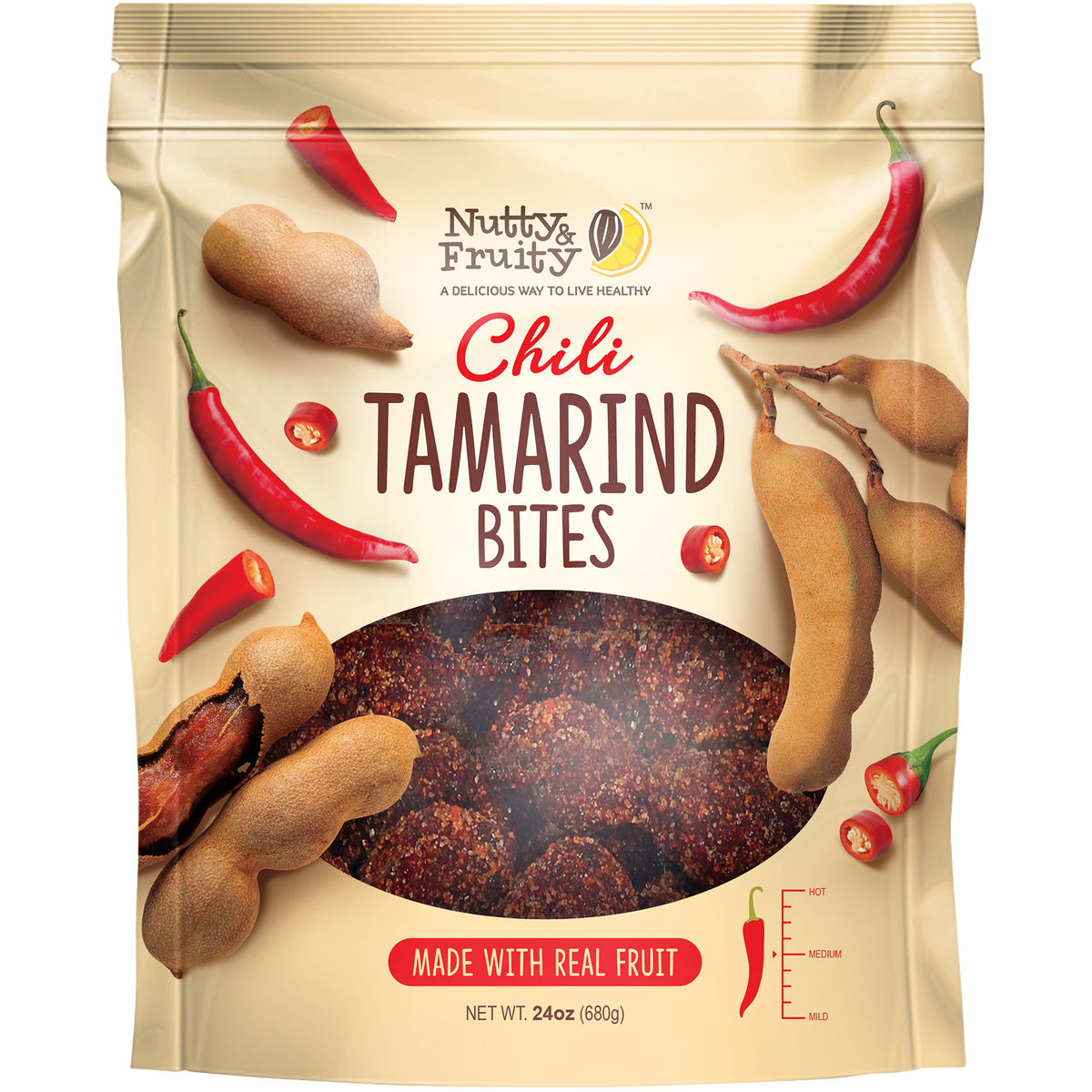 Nutty & Fruity Spicy Chili Tamarind Bites, 24 oz