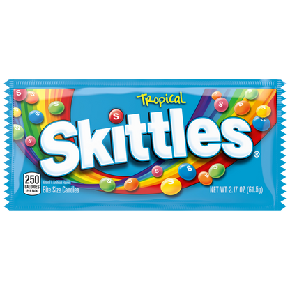 Skittles Tropical Full Size Chewy Candy, 2.17 oz, 36 ct