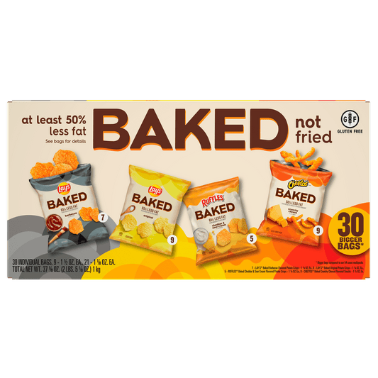 Frito-Lay Baked Potato Crisps and Crunchy Cheese Snacks, Variety Pack, 30 ct
