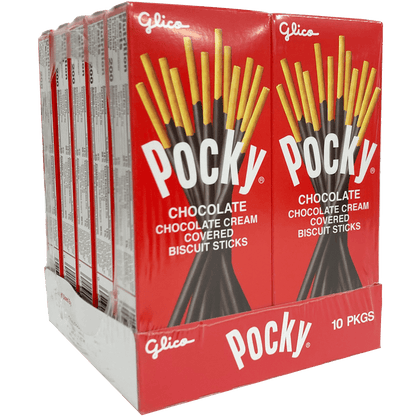 Glico Pocky Cream Covered Biscuit Sticks, Chocolate, 1.41 oz, 10 ct