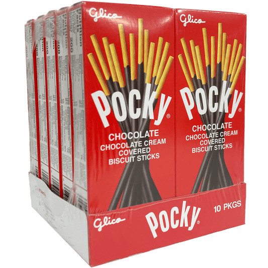 Glico Pocky Cream Covered Biscuit Sticks, Chocolate, 1.41 oz, 10 ct