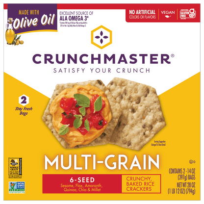 Crunchmaster Multi-Grain Rice Crackers, 14 oz, 2 ct