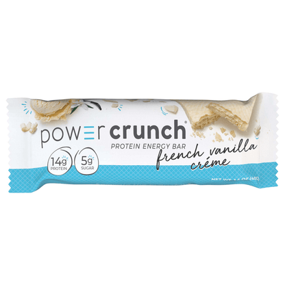 Power Crunch Protein Energy Bars, 14g Protein, French Vanilla, 1.4 oz, 12 ct