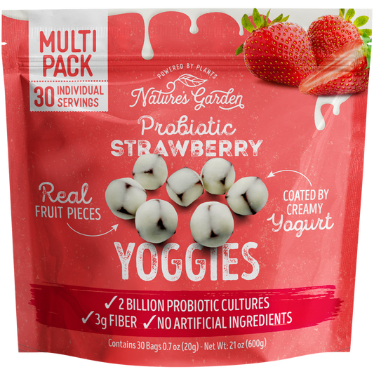 Nature’s Garden Probiotic Yoggies, Strawberry, 0.7 oz, 30 ct