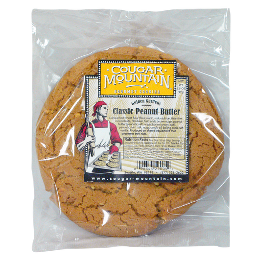Cougar Mountain Gourmet Cookies, Classic Peanut Butter, 3.5 oz, 24 ct